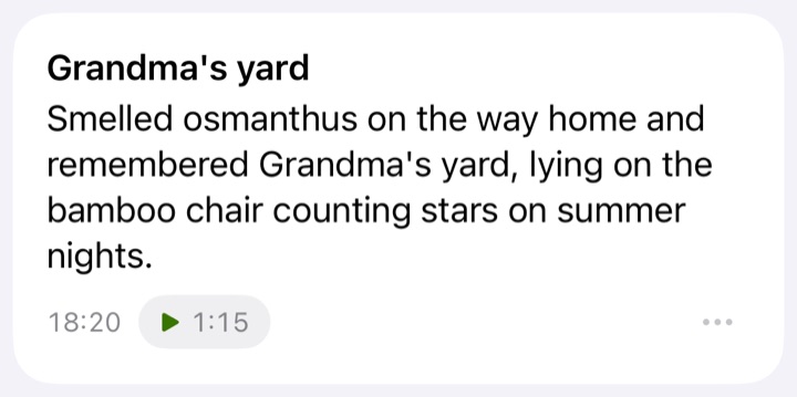 A recorded note with its generated title